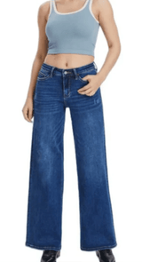 FlowDenim™ - Stretchy Baggy Jeans Wijde Pijpen voor Vrouwen - Yoova