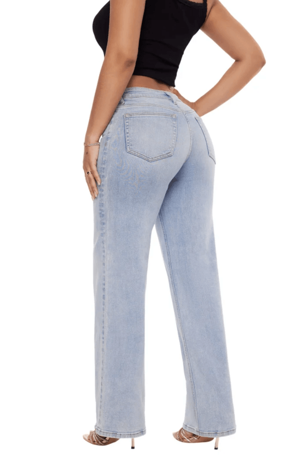 FlowDenim™ - Stretchy Baggy Jeans Wijde Pijpen voor Vrouwen - Yoova