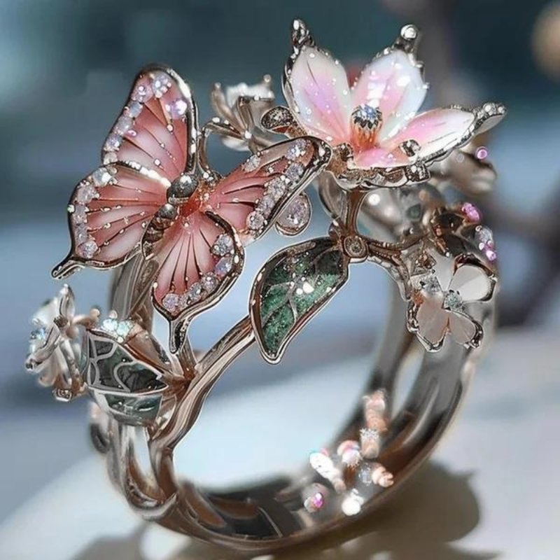 FlowerRing© - Fladderende Vlinder ring - Yoova