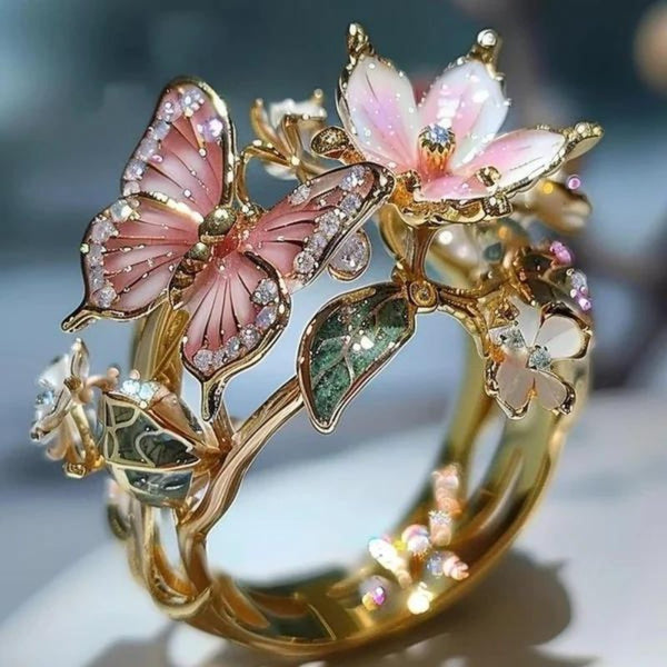 FlowerRing© - Fladderende Vlinder ring - Yoova