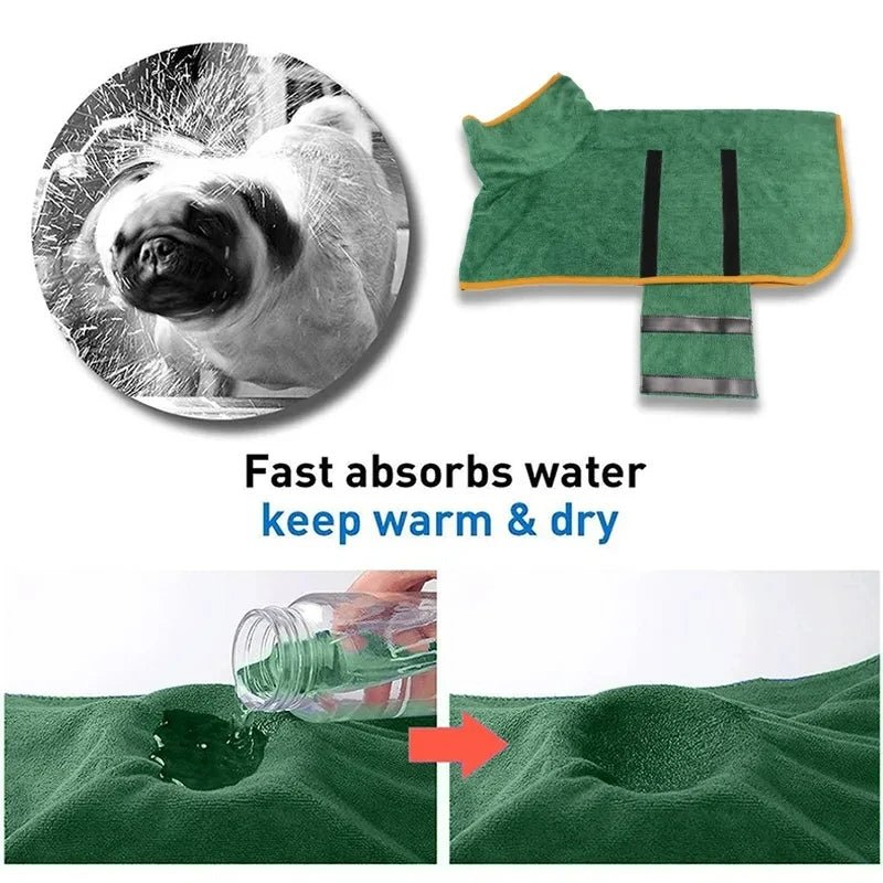 PawDry - Sneldrogende Microfiber Hondenbadjas - Yoova
