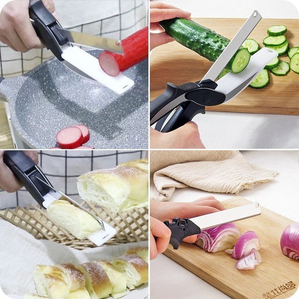 Smartcutter™ 2 in 1 Keukenmes - Snijdt voedsel binnen enkele seconden - Yoova