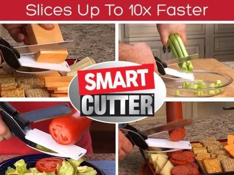 Smartcutter™ 2 in 1 Keukenmes - Snijdt voedsel binnen enkele seconden - Yoova