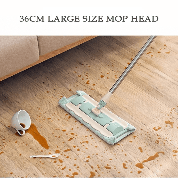 SteelMop Pro™ - Platte mop met roestvrijstalen steel - Yoova
