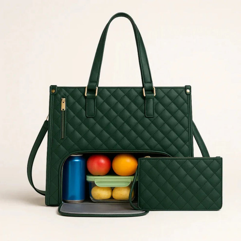 VelvaCarry™ - Alles - in - één Tas voor Werk, Lunch en Laptop - Yoova